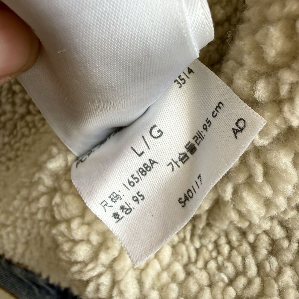 Levi's Light Blue Sherpa Lined Denim Trucker Jean Jacket Snap Closure Size L - Picture 9 of 10